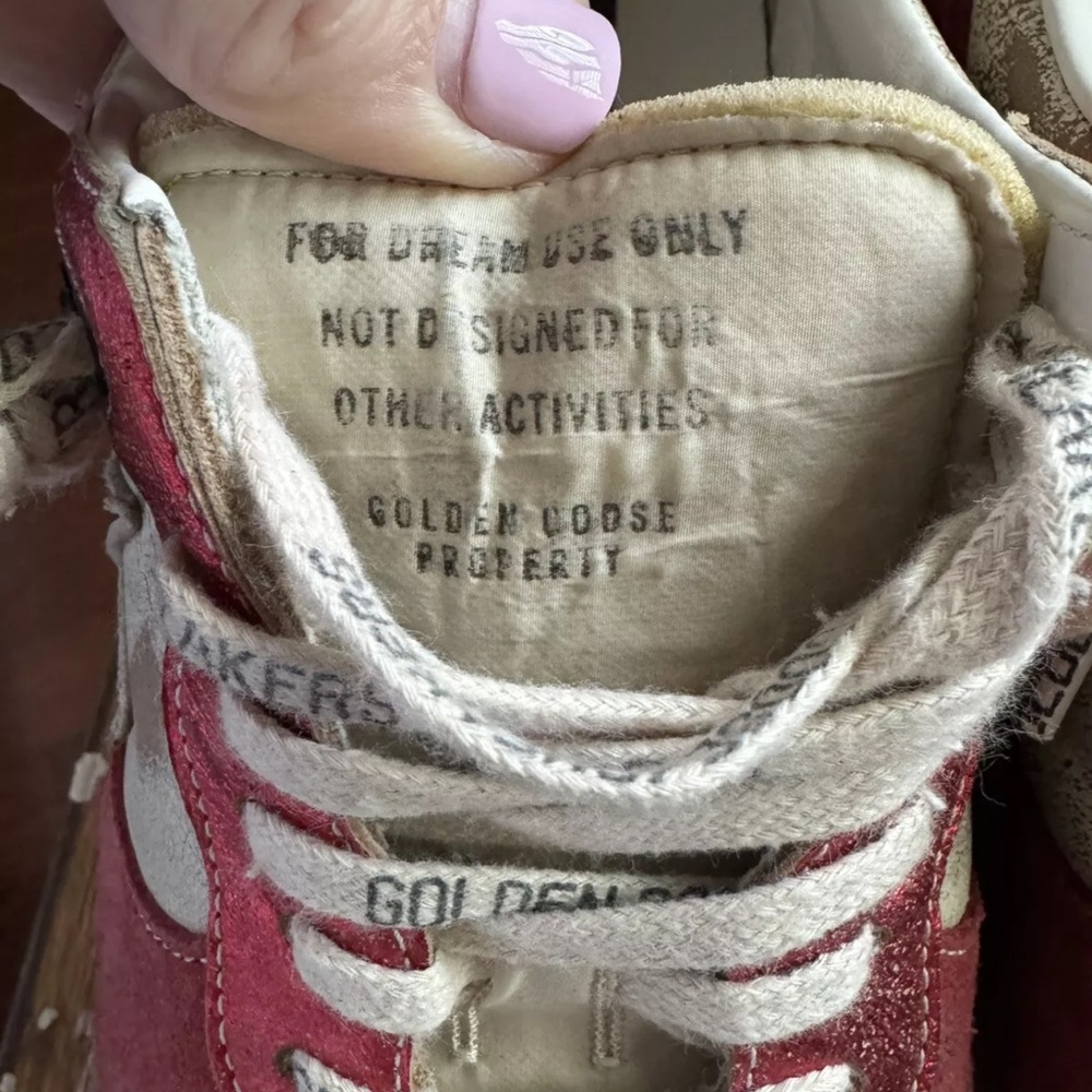 Golden Goose Red and White Sneakers - Picture 2 of 9
